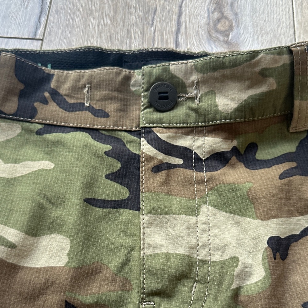 Brixton Green Camouflage Cargo Shorts - Picture 3 of 7